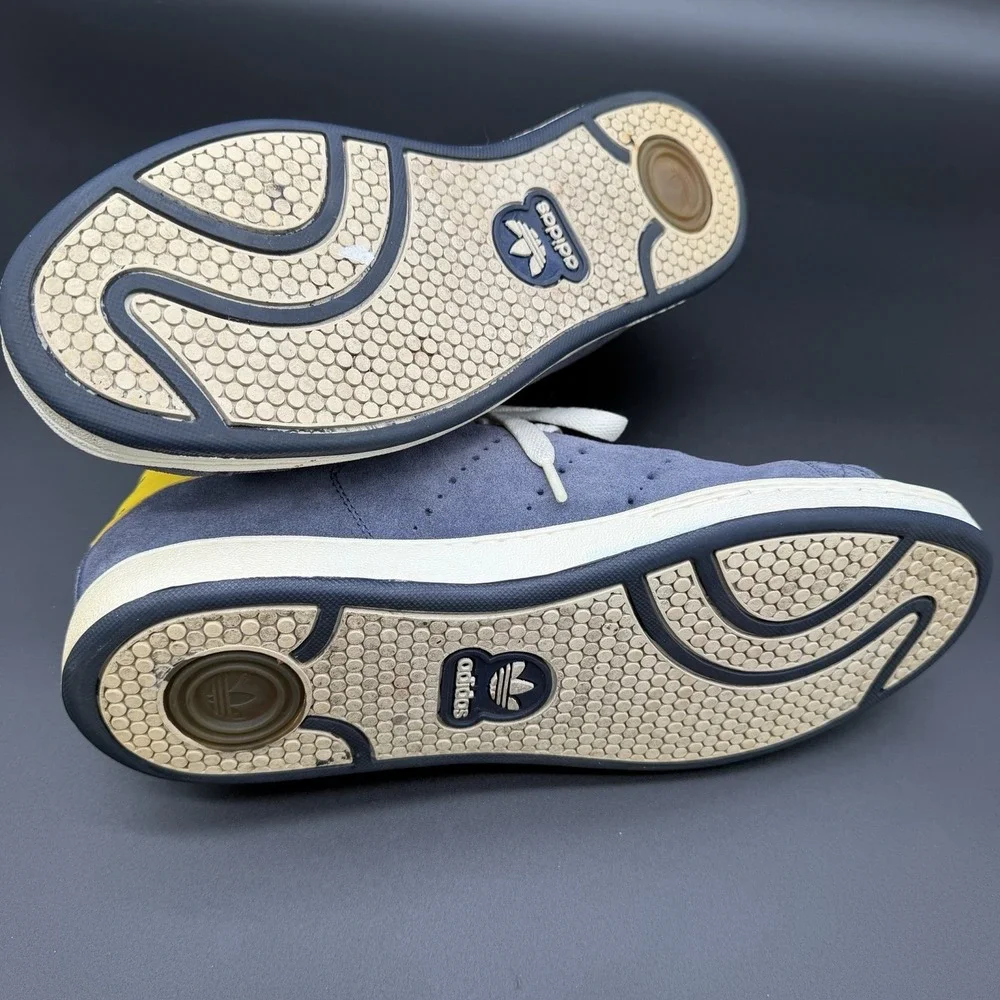 Adidas Men's Size 9 Blue Suede Yellow Leather Skateboarding Shoes